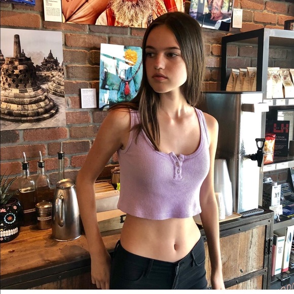 Brandy Melville purple Marisa thermal tank top - Picture 2 of 3